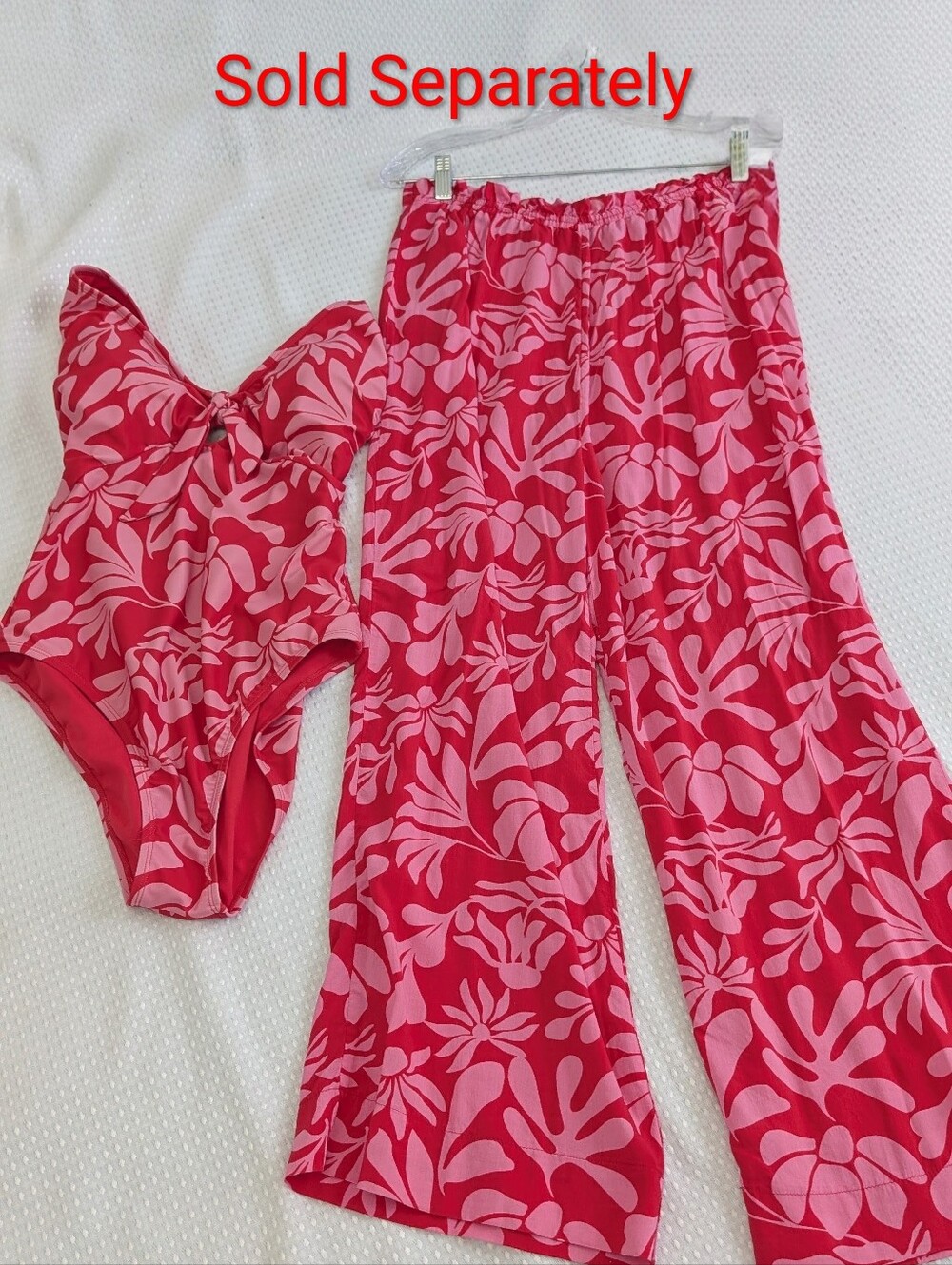 Shade & Shore Pink Floral Wide-Leg Pants Swimsuit Coverup Cover-up - Picture 9 of 9